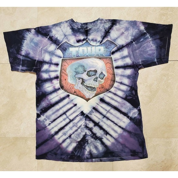 Vintage 80s 90s Grateful Dead Tour Mikio Kennedy Graphic Tie Dye T Shirt Size XL